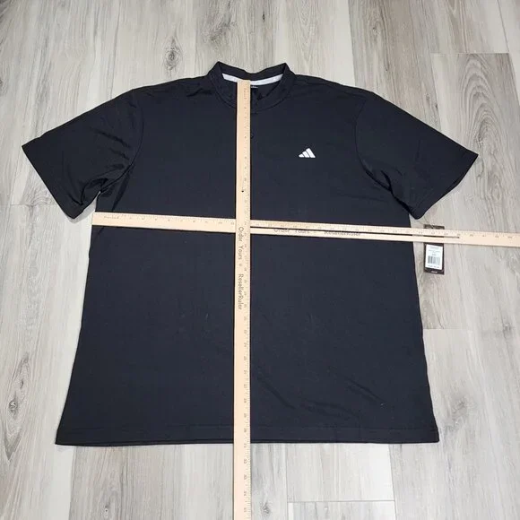 Adidas Polo Men's 2XL Black Go-To Henley Short Sleeve New - Picture 8 of 10